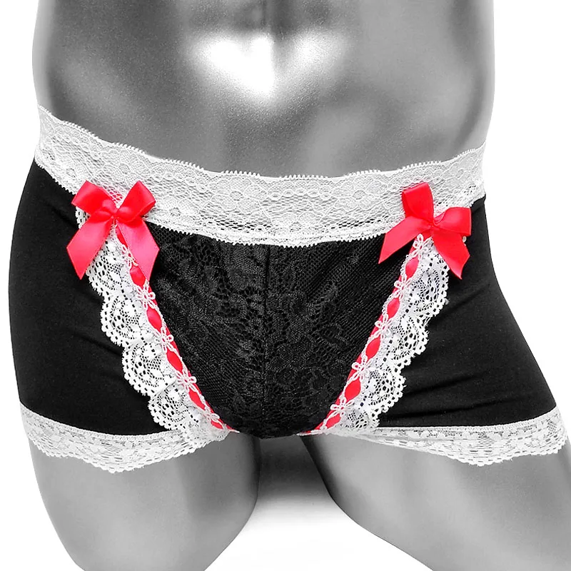 

Cotton Boxer Panties For Sissy Lovely Lolita Men Sexy Boxers Shorts Underwear Lingerie Softy Breathable Male Panties Undies