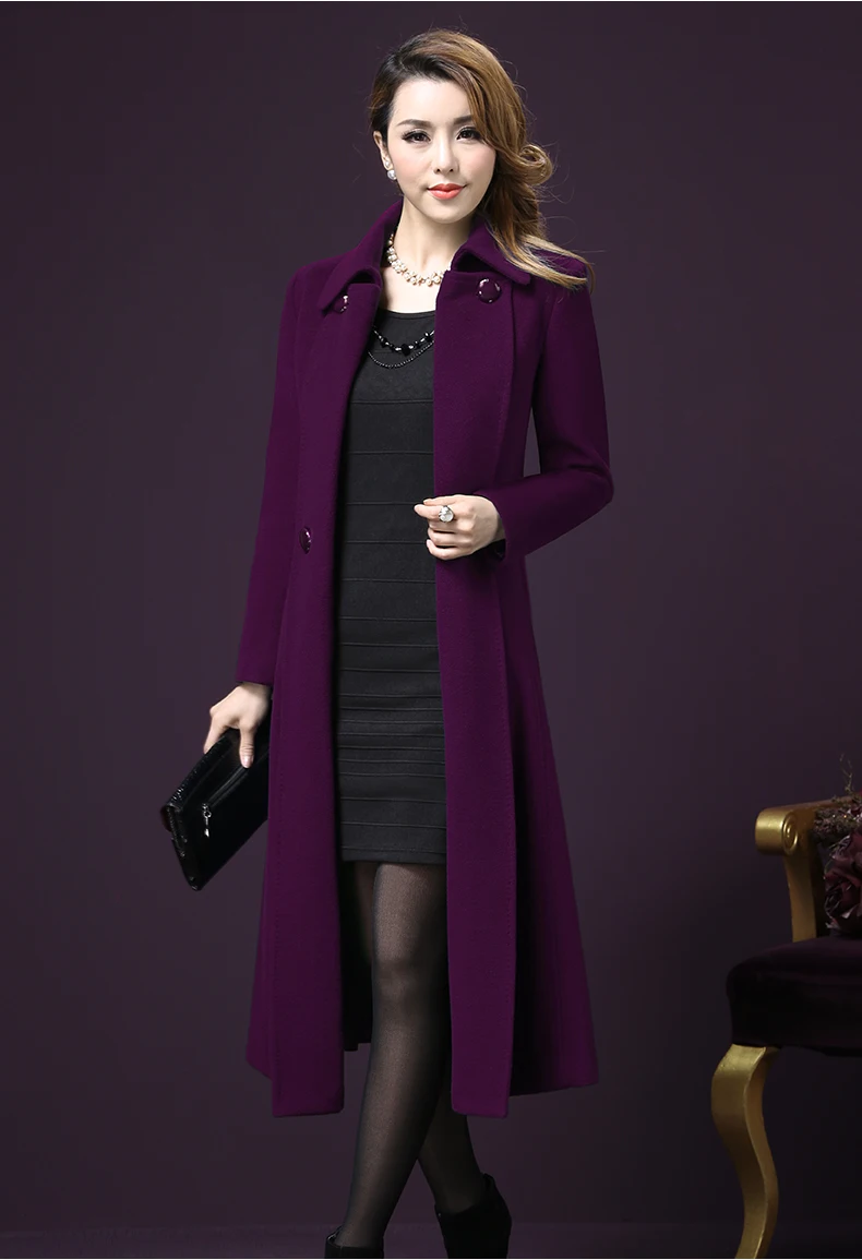 Осенне-зимнее шерстяное пальто больших размеров 5XL, женские кашемировые шерстяные пальто, новинка, верхняя одежда высокого качества, длинное манто, femme hiver Z371