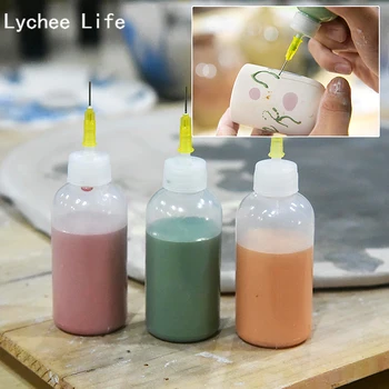 

Lychee Life 2Pcs/Set Plastic Ceramic Tools Squeezing Mud Bottle Point Line Decorative DIY Ceramic Tools