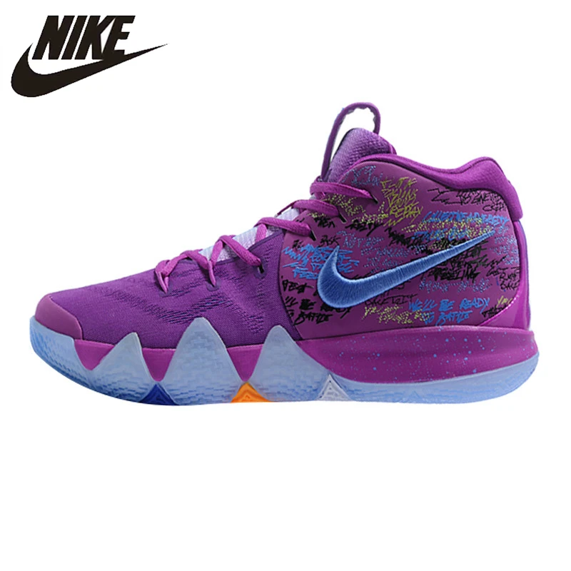 

Nike Kyrie 4 Irving 4th Generation Confetti Men's Basketball Shoes,Purple, Shock Absorption Wear Resistant Wraparound AJ1691 900