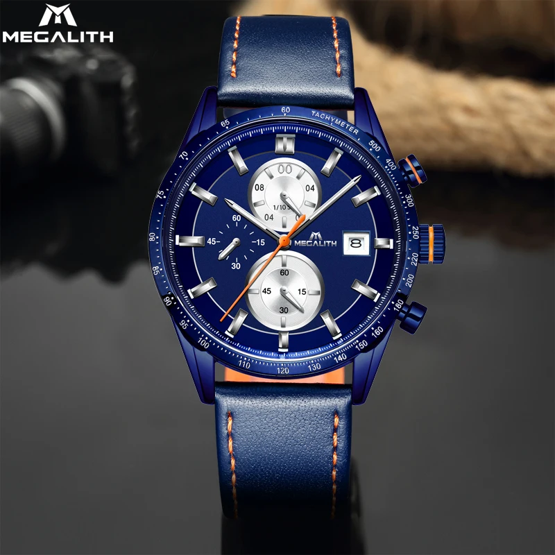 

MEGALITH 2019 Top Fashion Brand Men Watches Chronograph Quartz Sports Waterproof Watch Men Clock For Male Students Reloj Hombre
