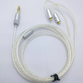 

1.2m DIY mmcx cable Replacement Cable 3.5mm Silver plated 5N Copper Upgraded Wire 4 strand wire cable For Repair HIFI earphone