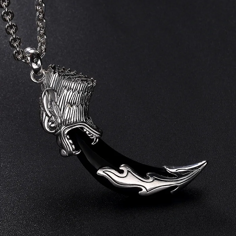 2018 Direct Selling Real Agate Wolves Head Teeth Chalcedony Ancient L&ampp Domineering Pure Pendant Wholesale. | Украшения и