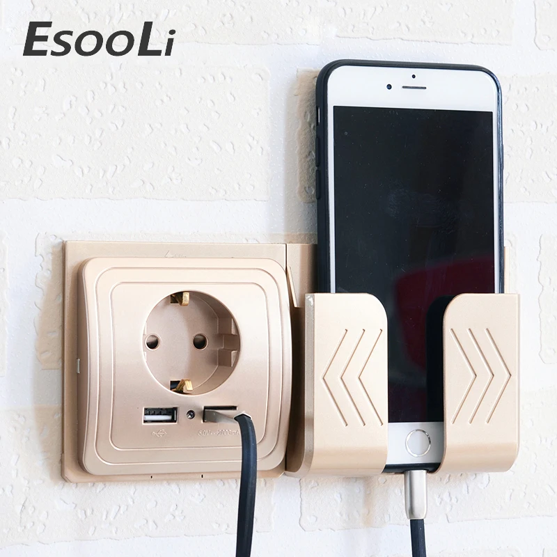 Esooli, двойная USB розетка, розетка с европейской вилкой, 2А, настенное зарядное устройство, адаптер, электрическое настенное зарядное устройство, адаптер для жилых помещений