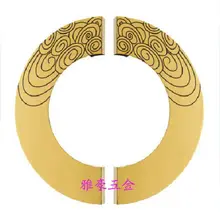Carved pattern half round door handle Chinese antique wooden door handle modern glass door luxury door handle