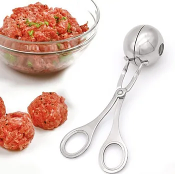 

Stainless Steel Meat Baller Homemade Stuffed Meatballs Fish Balls Makers Folder Spoon Kitchen Cooking Meat Tools