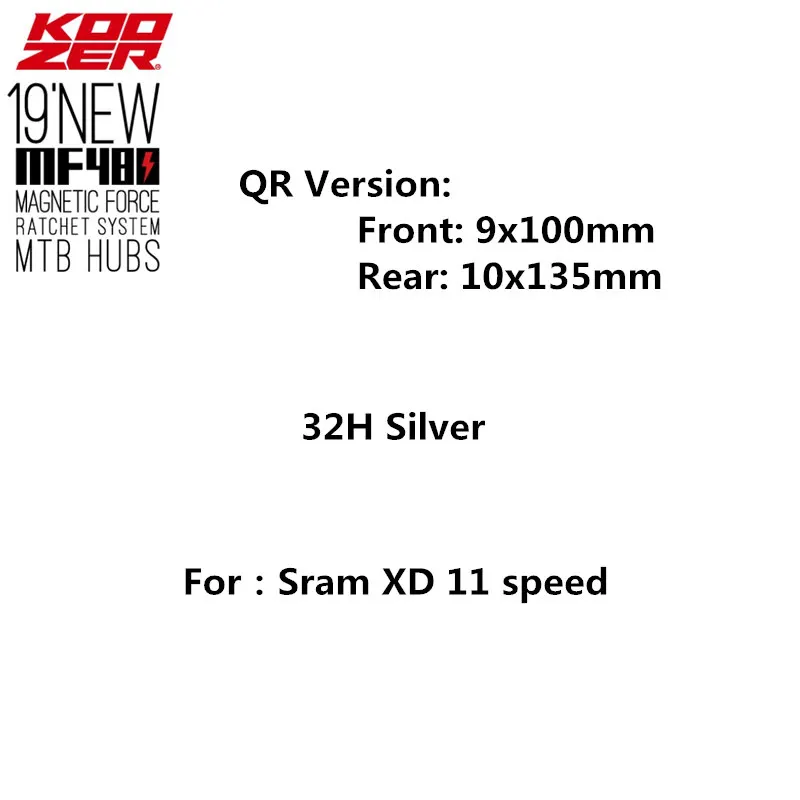 KOOZER Новинка MF480 передняя, Задняя Ступица набор 2/4 подшипники 24T трещотка 32 отверстия быстросъемные через ось горный велосипед ступицы для Shimano XD - Цвет: QR Silver a pair XD