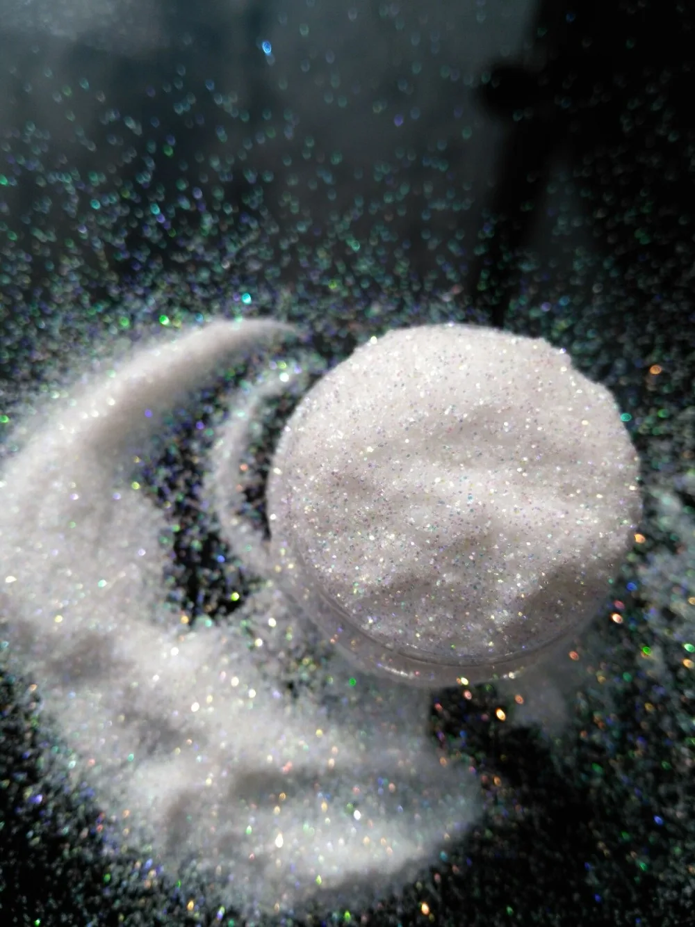 YUIWHE-217 1Box Super Super Sparkl white AB Ultra fine Micro Glitter Nail Art Ultrafine Powder Dust Pigment Nail Glitters 5g/jar