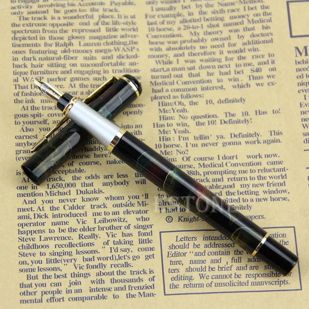 Высокое качество BAOER 801 Aurora Borealis узор тонкий перьевая ручка черный Мерцающий
