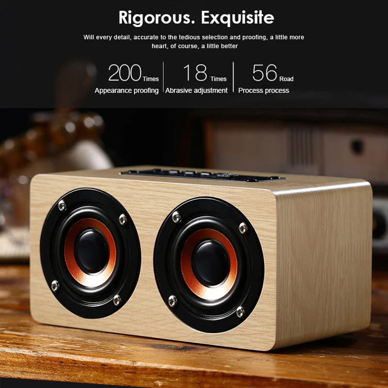 Деревянная Беспроводная bluetooth колонка Obafu портативная Hi Fi ударная басовая