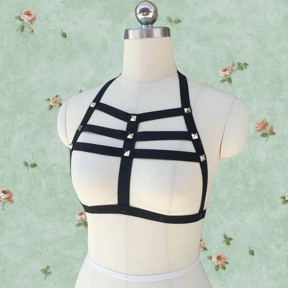 Женский бюстгальтер клетка в готическом стиле|body harness cage bra|harness brabra |