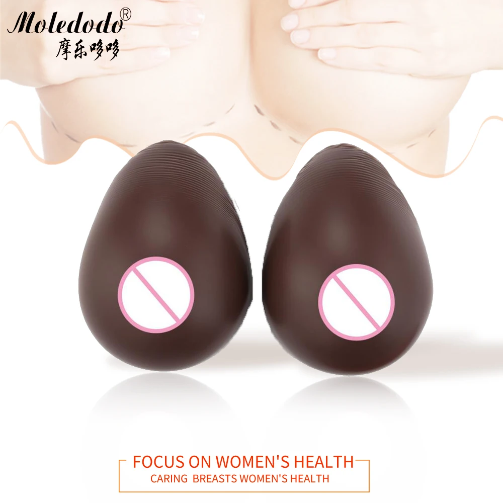 

Silicone Breast Artificial Black Brown Fake Breast Forms E Cup for Postoperative Crossdresser One pair Breasts Chest D40