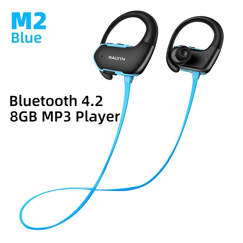 Ralyin M8 bluetooth 5,0 наушники IPX7 водонепроницаемые спортивные беспроводные наушники 8 часов воспроизведения auriculares bluetooth inalambrico - Цвет: M2 Blue