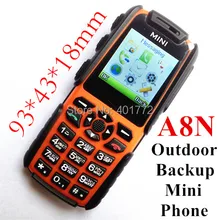 Mini A8N Quad Band Dual Sim Card Shockproof Dustproof Outdoor Phone Long Standby Camera Bluetooth Russian