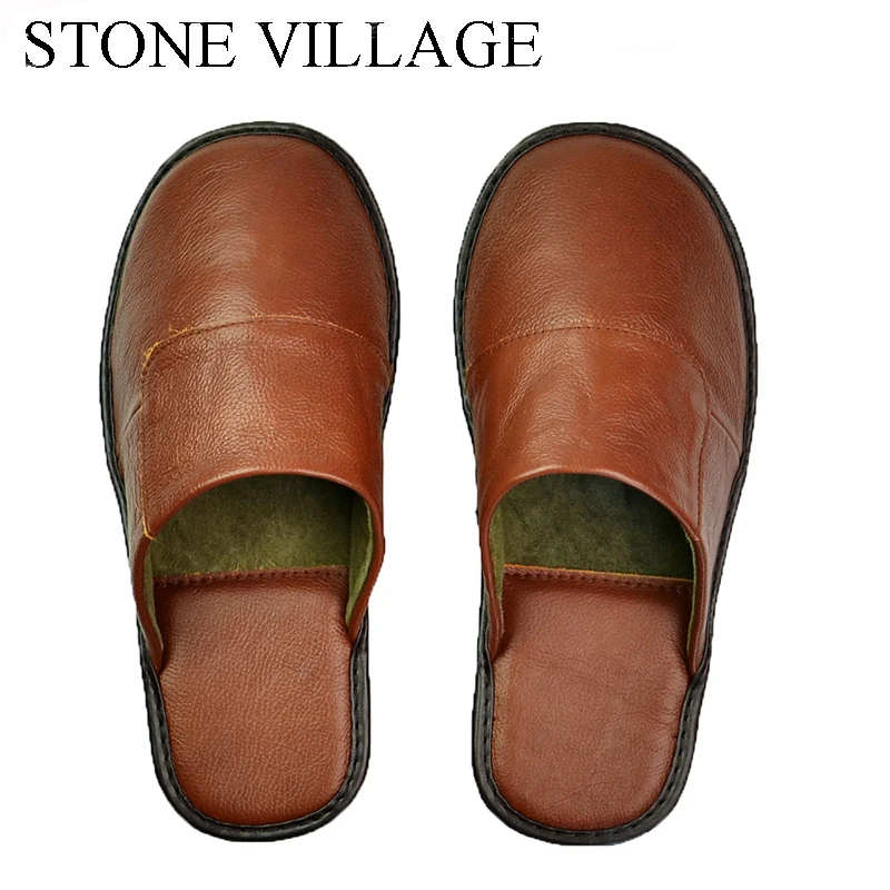 Каменная деревенская обувь размера плюс 36-45; домашние тапочки из высококачественной натуральной кожи; сезон лето-весна-осень; красивые женские тапочки; 6 цветов