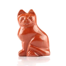 2,0 дюймов черный обсидиан Натуральный камень резные фигурка кошки изделия фэн-шуй украшения Чакра Исцеление Кристалл Рейки Бесплатный чехол