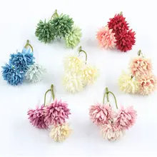 1 шт. Ретро шелковая Гвоздика дешевый искусственный цветок подходит для свадебного украшения автомобиля искусственный цветок венок материал Свадебная голова