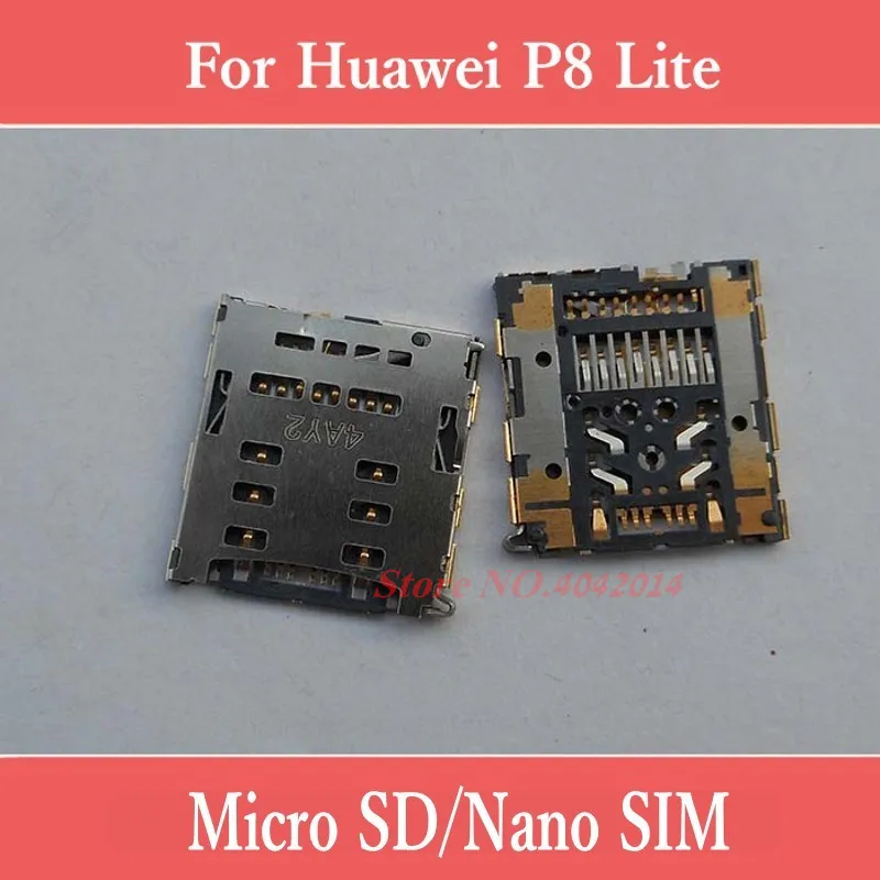 2 Pieces/lot Original For Huawei P8 Lite Nano SIM Micro SD Card Reader