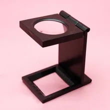 8х Пластиковая Складная тканевая освещающая настольная лупа со шкалой