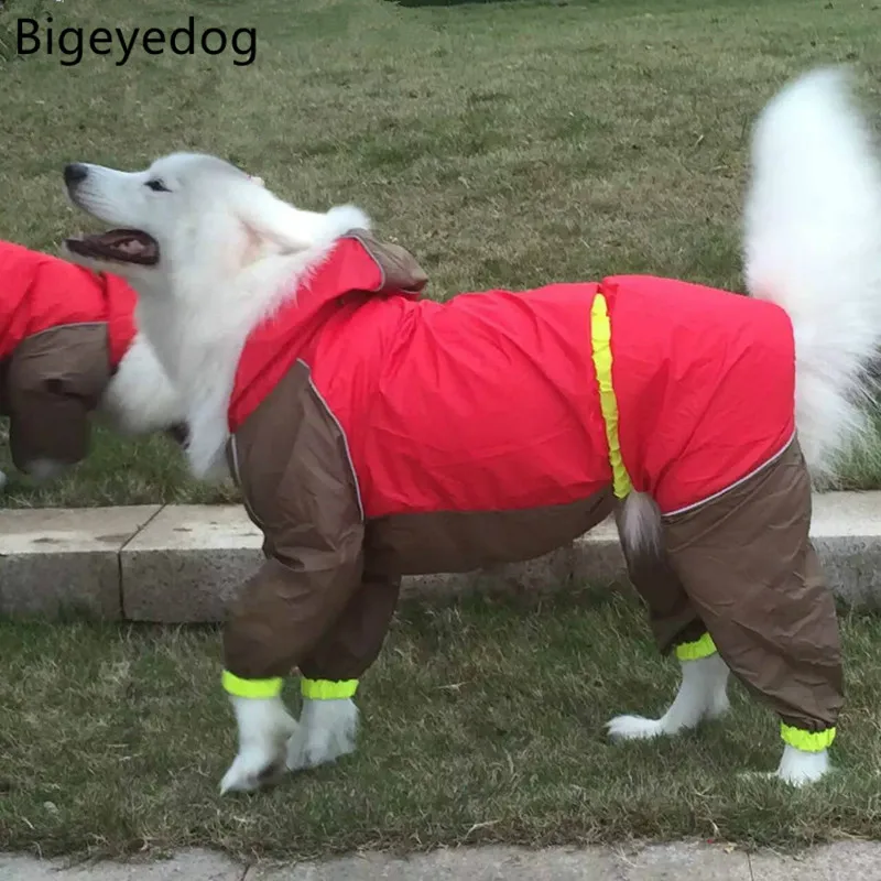 Bigeyedog дождевик для больших собак Одежда маленьких водонепроницаемая одежда