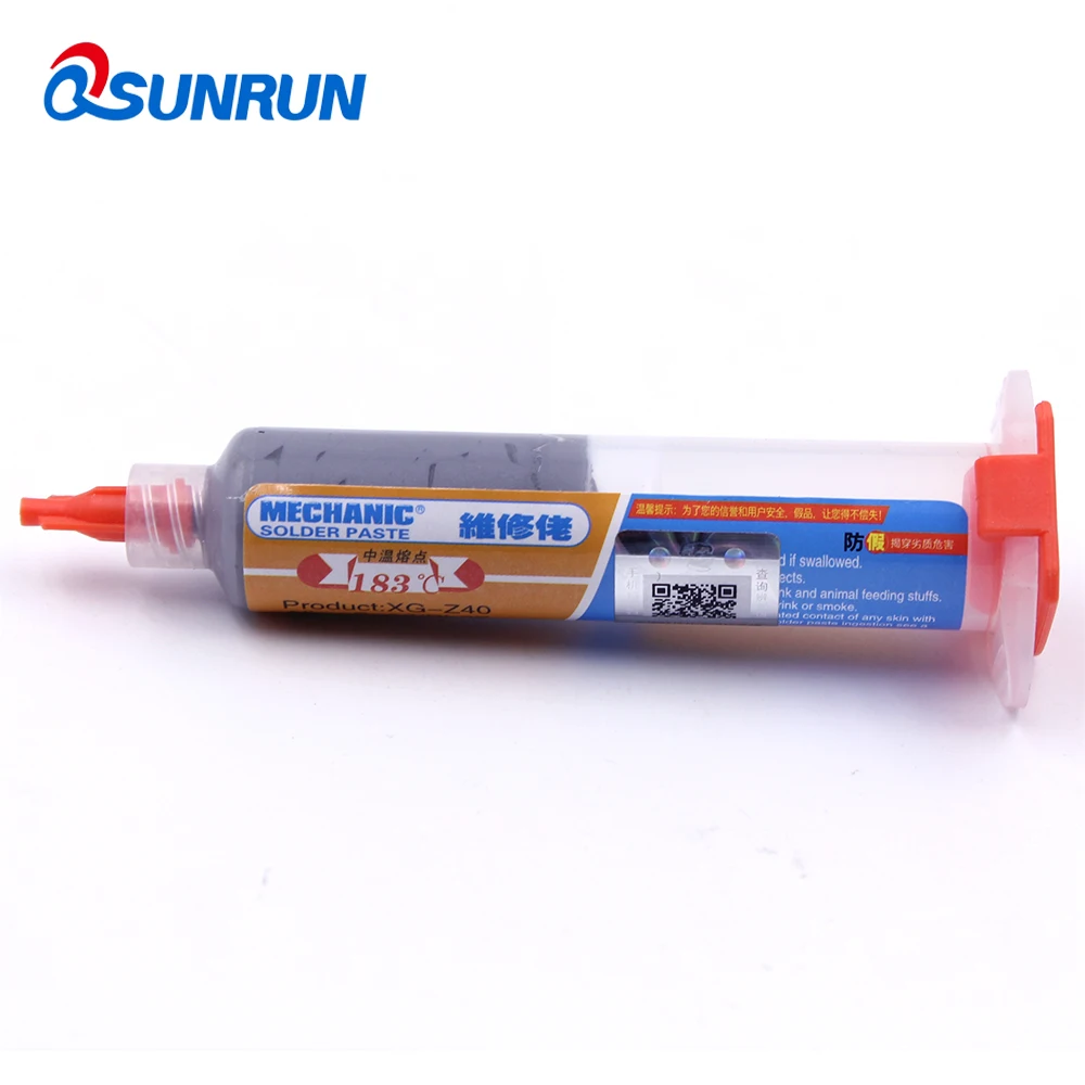 QSUNRUN Solder Paste XG Z40 10CC Syringe Flux Sn63/Pb37 25 45um