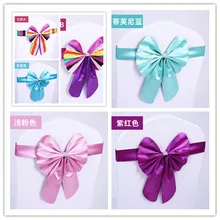 10 шт., крышка стула для свадебной вечеринки, бант, повязка-лента с пряжкой, бант, спандекс, стрейч, банкетное мероприятие, Рождественское украшение, CR-989