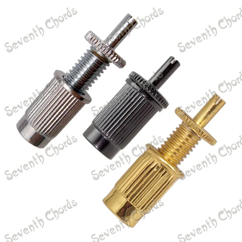 QHX 2 Pcs Bridge Studs Anchors For Electric Guitar Chrome Black Gold
