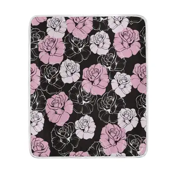 

Romance Pink and Dark Rose Blanket Soft Warm Cozy Bed Couch Lightweight Polyester Microfiber Blanket Throw