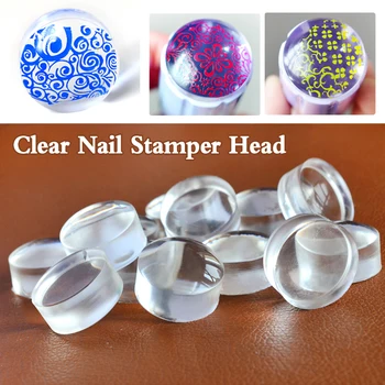 

Hot 1pcs 2.8cm Clear Jelly Nail Stamper Refill Transparent Silicone Nail Art Stamping Head