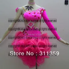 KAKA-L130408, женская одежда для латинских танцев, Девушки Сальса Практика платье для танцев Танго Самба Румба Танец Чача платье, платье для латинских танцев