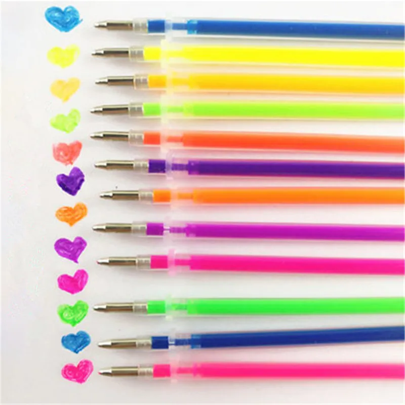 

2018 New 12 24 36 48 Colors/Set Flash Ballpoint Gel Pen Highlight Refill Color Refill for Painting Pen Drawing supplies