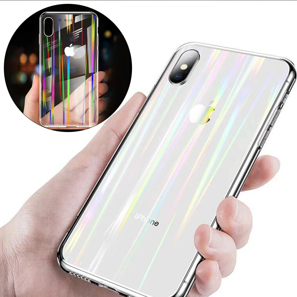 Gradient Laser Transparent Case for Samsung S10 Plus S9 Clear Shockproof Back Protection Cover S10+ Capa Fundas |