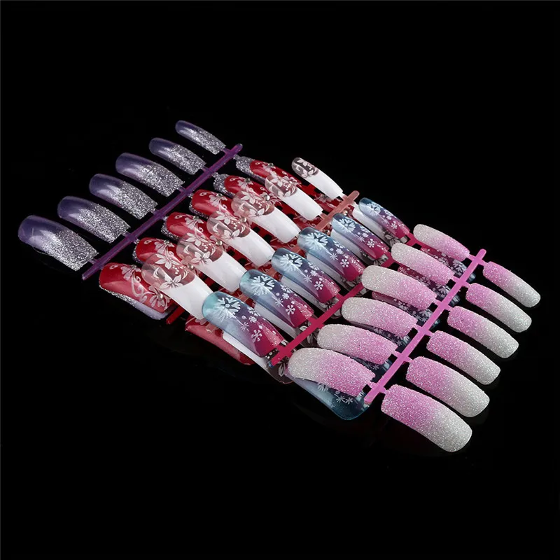 144pcs Mixed Set False Nail Tips Artificial Fake Nails Art Acrylic