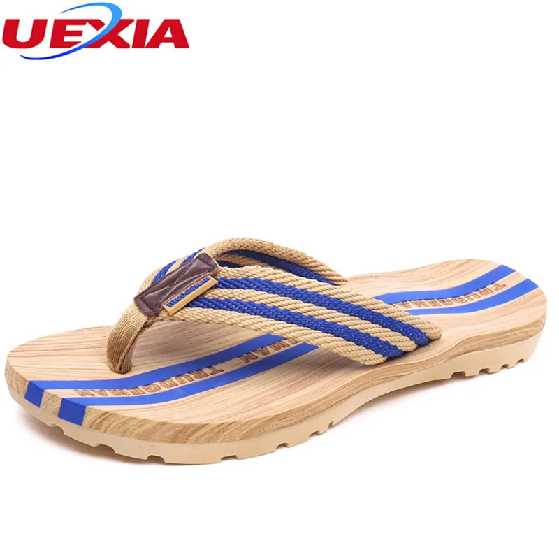 

UEXIA Brand Hot Selling Slippers Summer Cool Men Flats Flip Flops Beach Casual Male Outdoor Slippers Fashion Shoes Flat Non-Slip