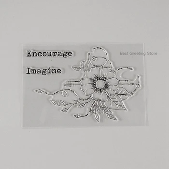 

Eno Greeting Encourage Imagine flower stamps clear scrapbooking stamp paper card crafting stamps