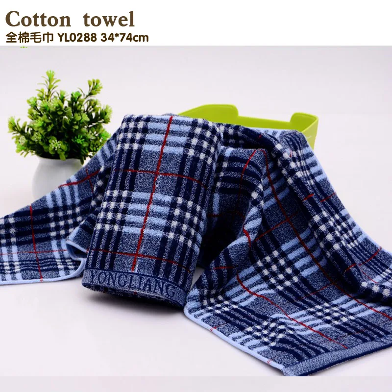 

LDAJMW Hot High quality Towel Wholesale Cotton Adult Children Baby Thick Jacquard Towel Dark Plaid Gift Towel For Wash Face 10PS