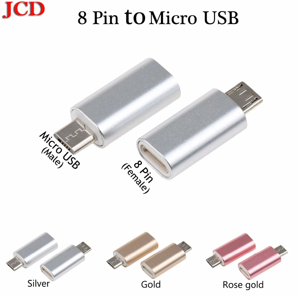 Jcd Micro Usb Maschio A 8 Pin Femmina Convertitore Di Cavo Usb Connettore Di Ricarica Piccolo Adattatore Per Cavo Lightning Per Telefono Android