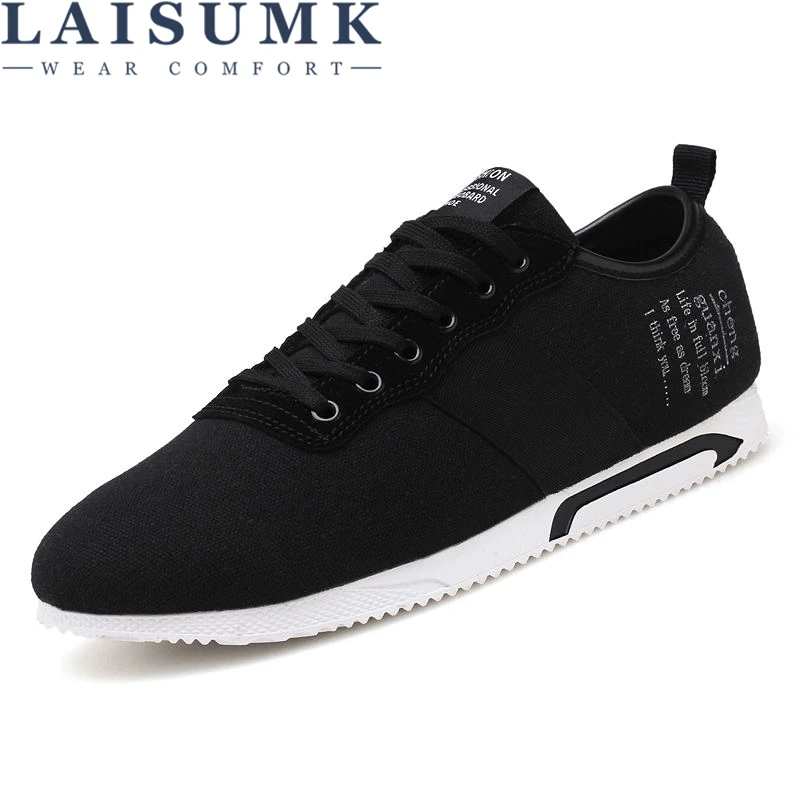 

LAISUMK New Arrival Spring Summer Comfortable Casual Shoes Mens Canvas Shoes For Men Lace-Up Brand Fashion Flat Loafers Shoes