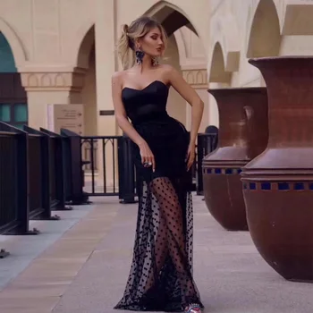 

Summer Dress 2018 New Style Fashion Black White Lace Long Bandage Dress Sexy Stapless Elegant Party Dresses Vestidos Wholesale