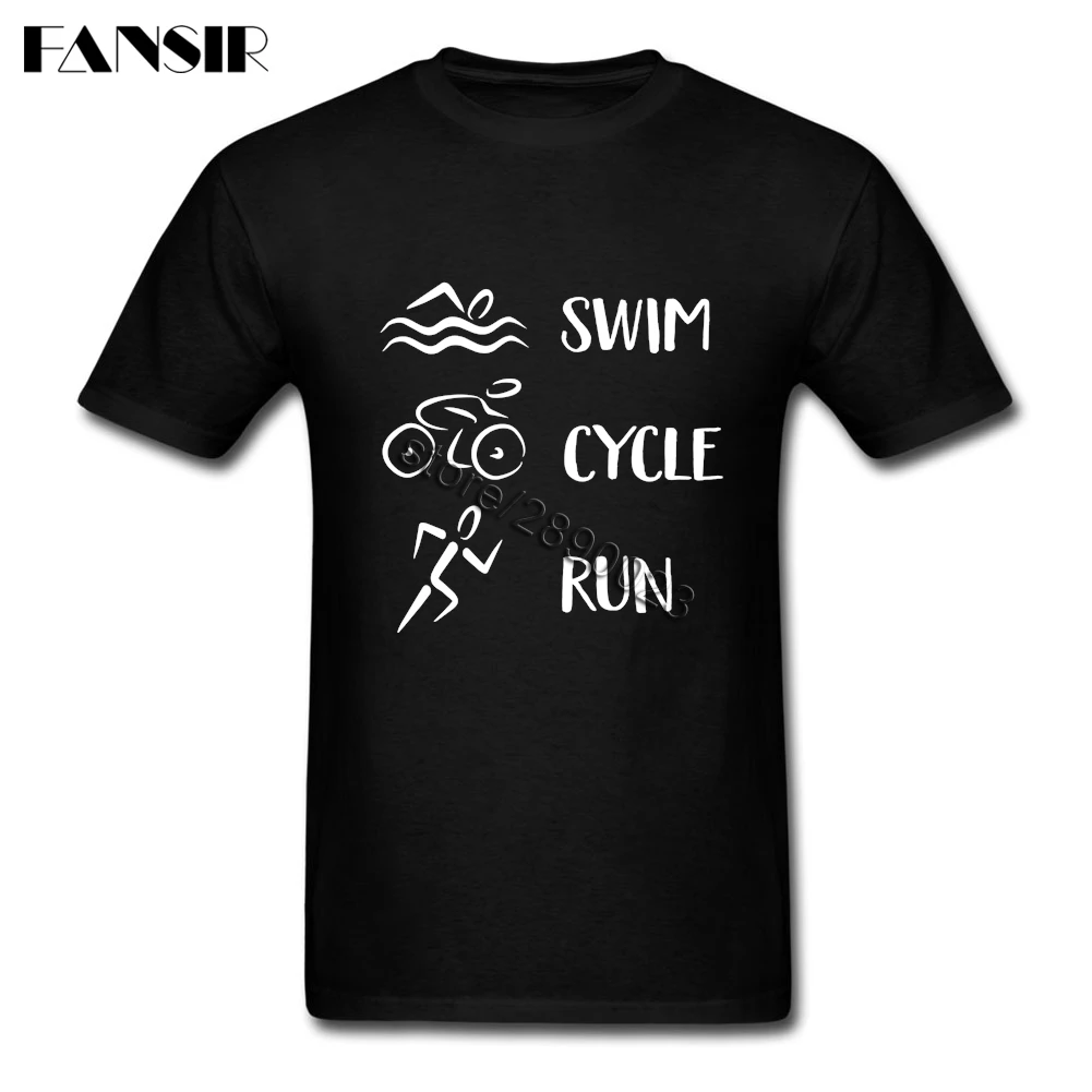 Triathlon Tshirt Rock Men's T shirts Short Sleeve Cotton O Neck T shirt