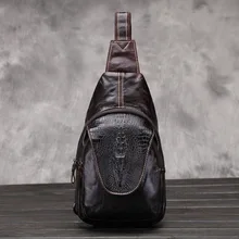 Стиль натуральная кожа Крокодил нагрудный пакет для мужчин первый слой коровья кожа гарантия высокое качество кожаная сумка для мужчин