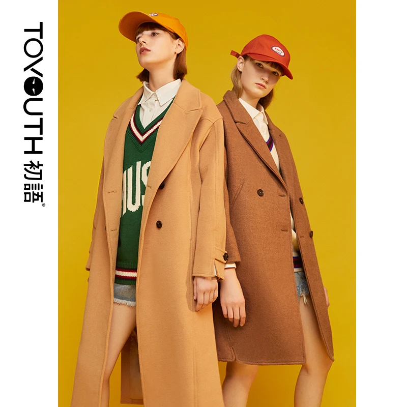 Toyouth Woolen Winter Women Coats Casual Warm Thick Coat Abrigo...