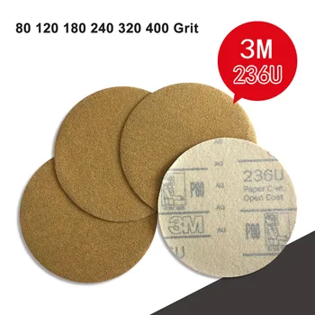

3M236U/3M216U 5 Inch 125mm Dry Round Sanding Paper Polished Flocking Sandpaper 80-800 Grit Abrasive Tools For Polishing Grinding