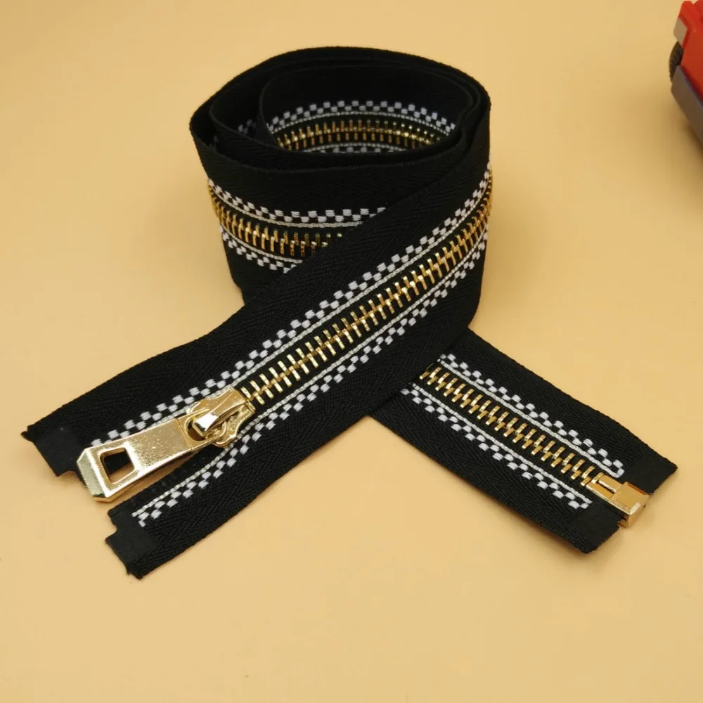 New Fashion Gold Brass Copper Metal Zipper 2pcs 70cm 100cm For Repair