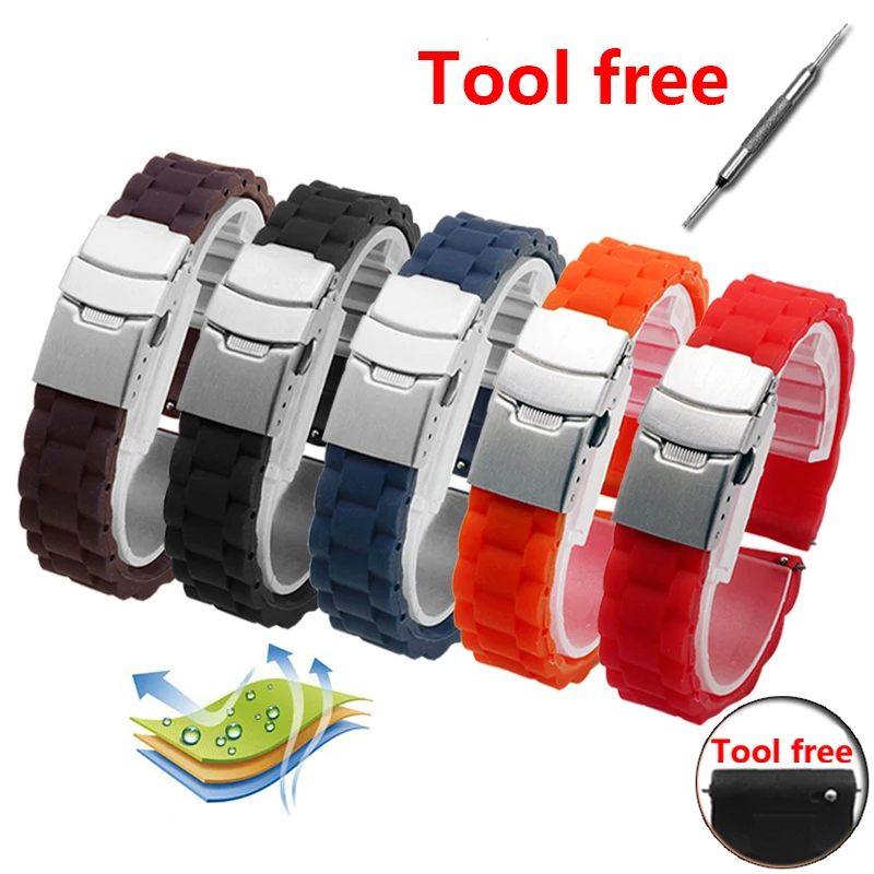 

New arrival quality silicone watch bands orange black bracelet fit HUAWEI watch 1 2 B2 B3 replacement smart wristband