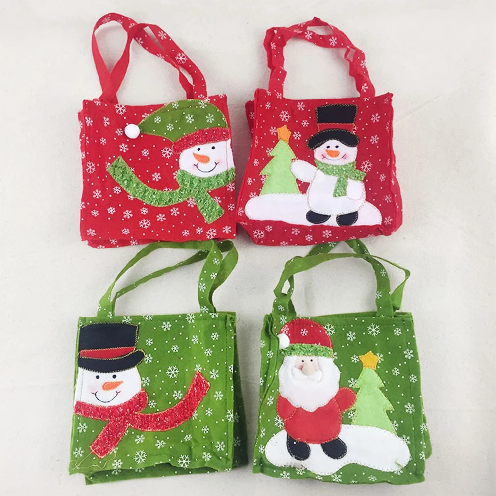 1 шт. Подарочная сумка с рождественским Санта Клаусом и снеговиком детские сумки для конфет тканевые упаковочные сумки вечерние, свадебные конфетная сумка для детей