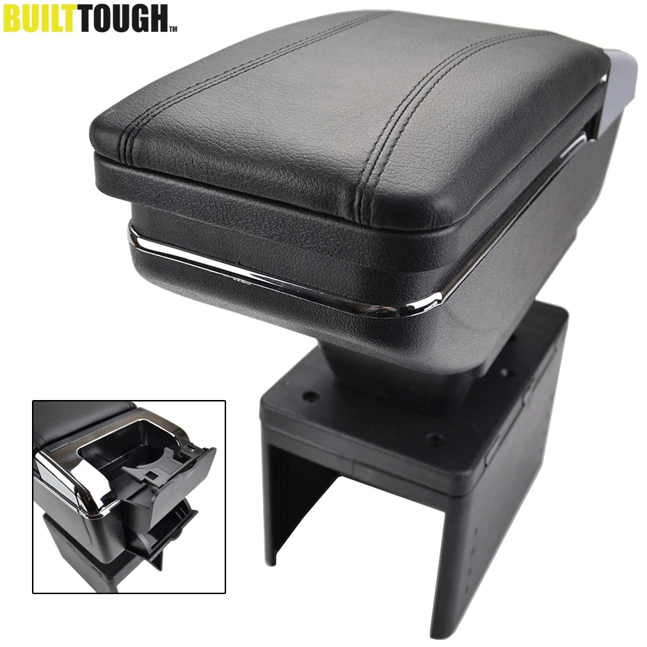 Double couche Rotatif for Peu-geot 2008 Accoudoirs Center Console de stockage Appuie-bras fil Bo/îte de rangement Bras Main courante Bo/îte Accoudoir central Box Cover