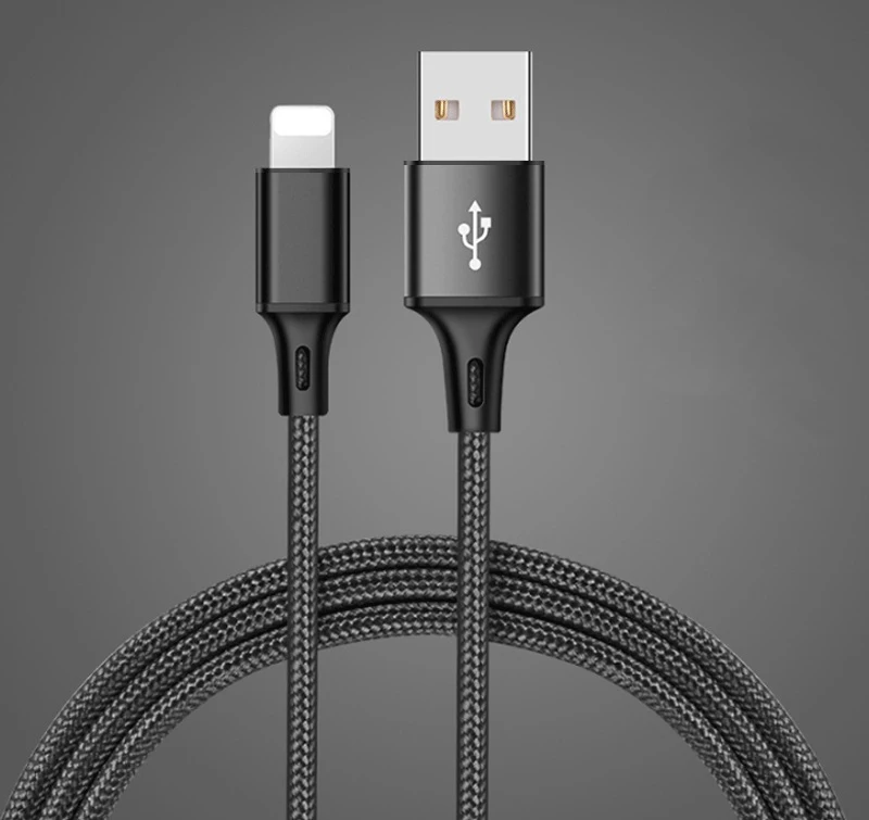 USB происхождения Зарядное устройство кабеля для передачи данных для iphone кабель Xs max Xr X 8 7 6 plus 6s плюс ipad mini мобильного телефона 50 см, 1 м, 2 м, Короткие Длинные провода