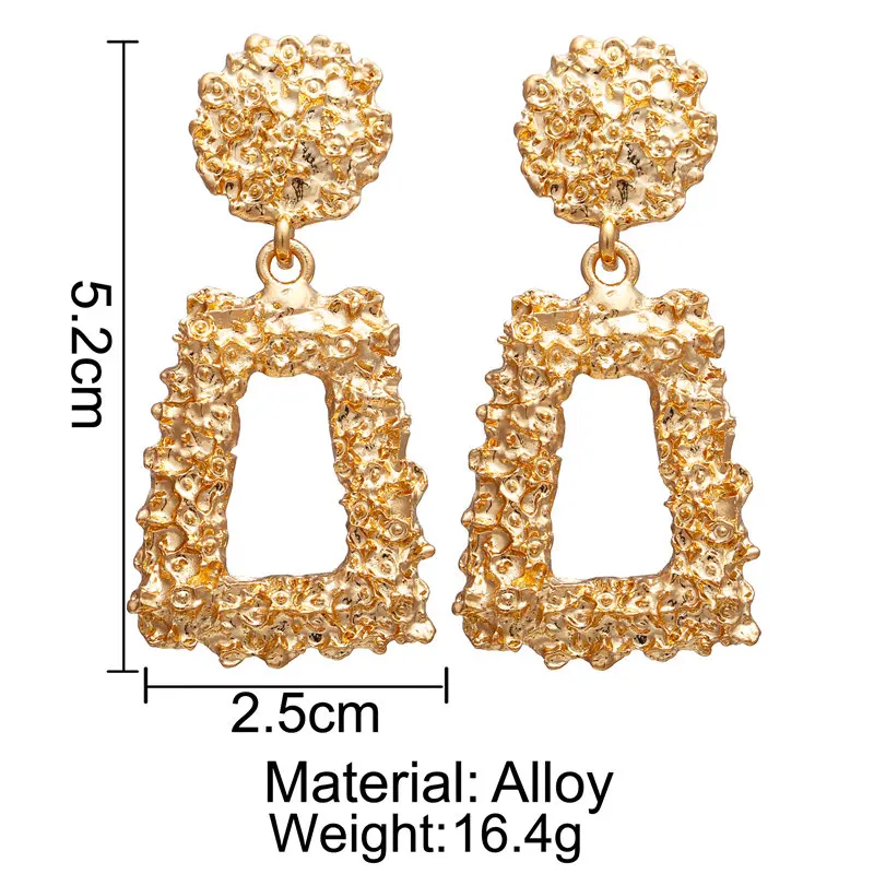 Если вы Винтаж Геометрические Висячие серьги для женщин розовое золото цвет большой прямоугольник круг Висячие модные серьги ювелирные изделия Новинка
