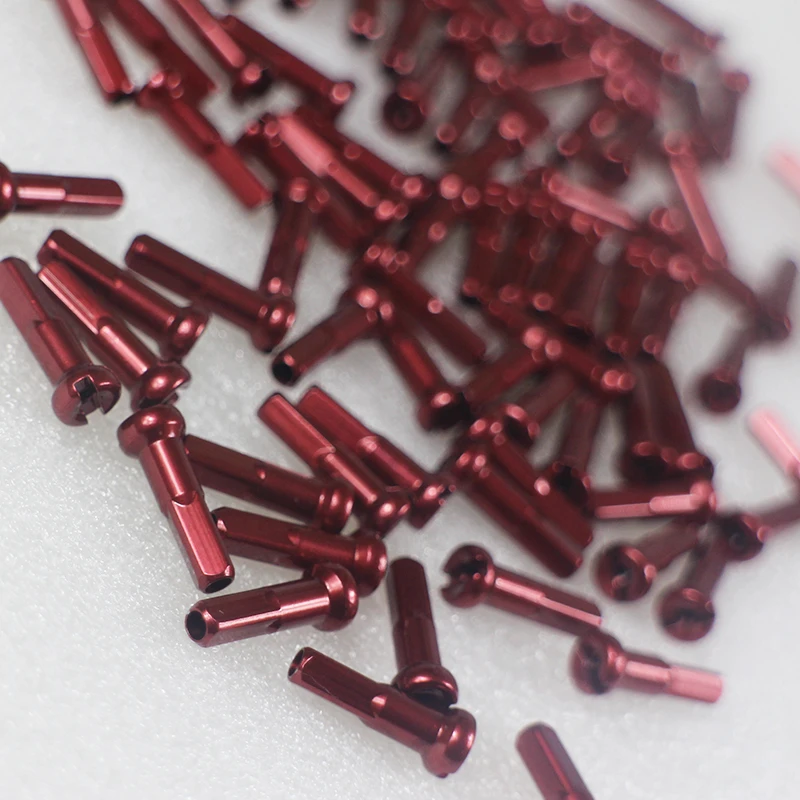 72pcs SPEEDSAFE AN14 red round head alloy nipples 14G Gauge 14 14mm 16mm 12mm road bike MTB mountain bicycle wheel accessory